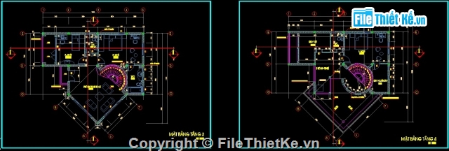 bản vẽ biệt thự 3 tầng kích thước 11x12m,bản vẽ biệt thự 11x12m,biệt thự 3 tầng